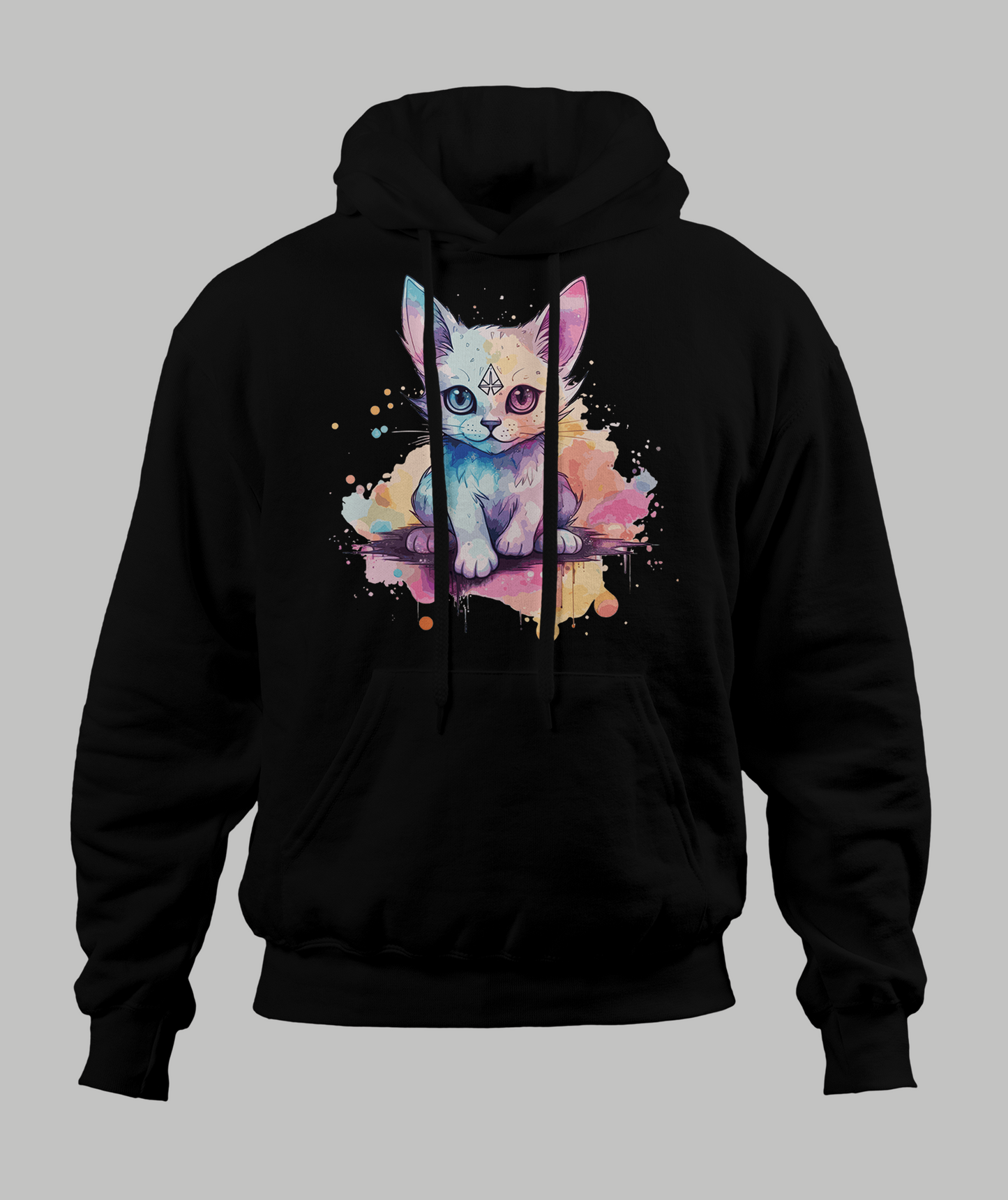 White Pastal Cat Hoodie