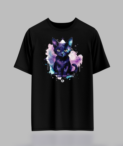 Black Pastal Cat T-Shirt