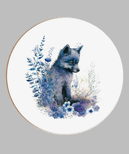 Blue Fox Cub Coaster