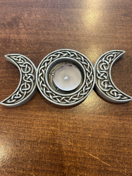 Triple moon tea light holder