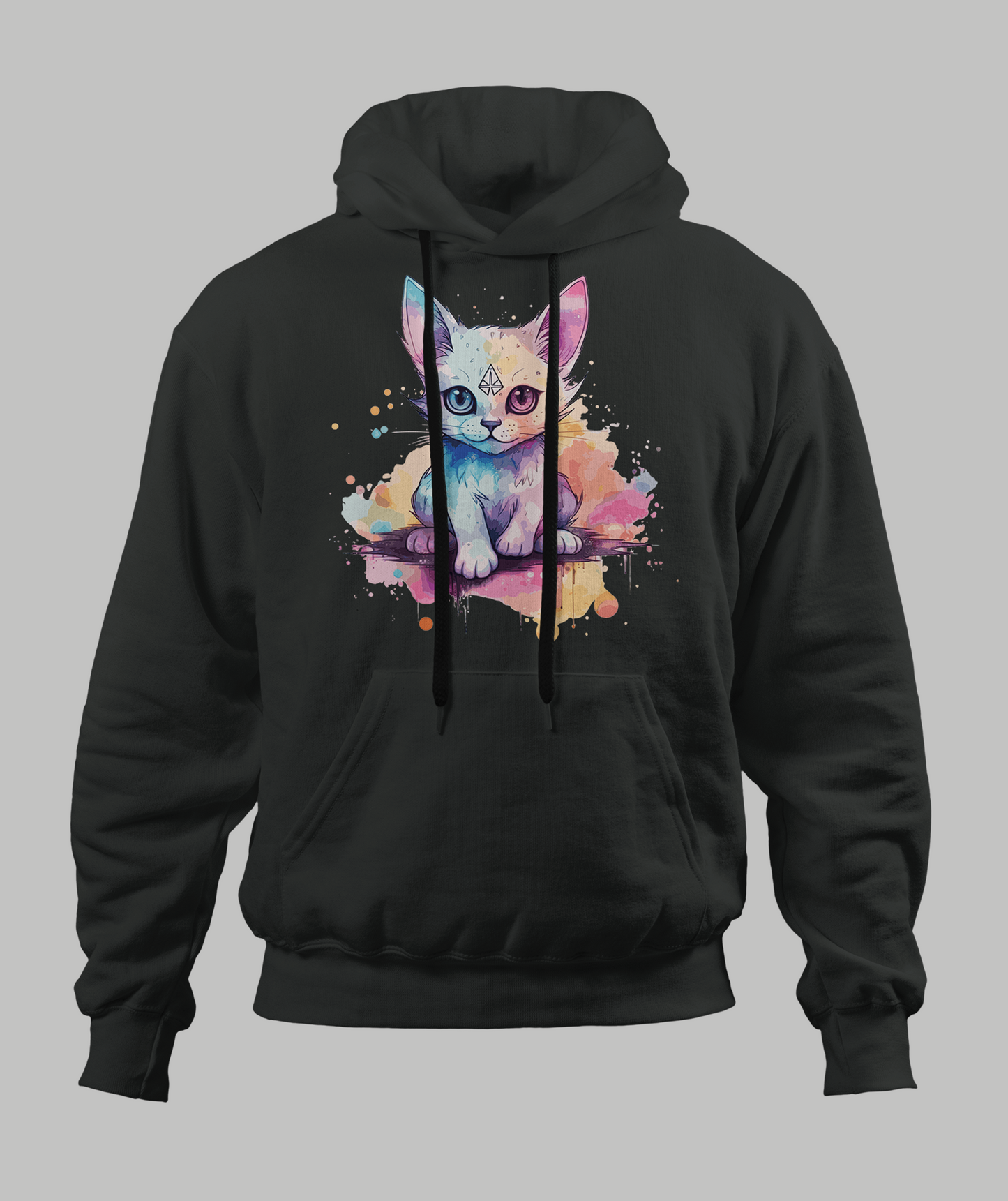 White Pastal Cat Hoodie