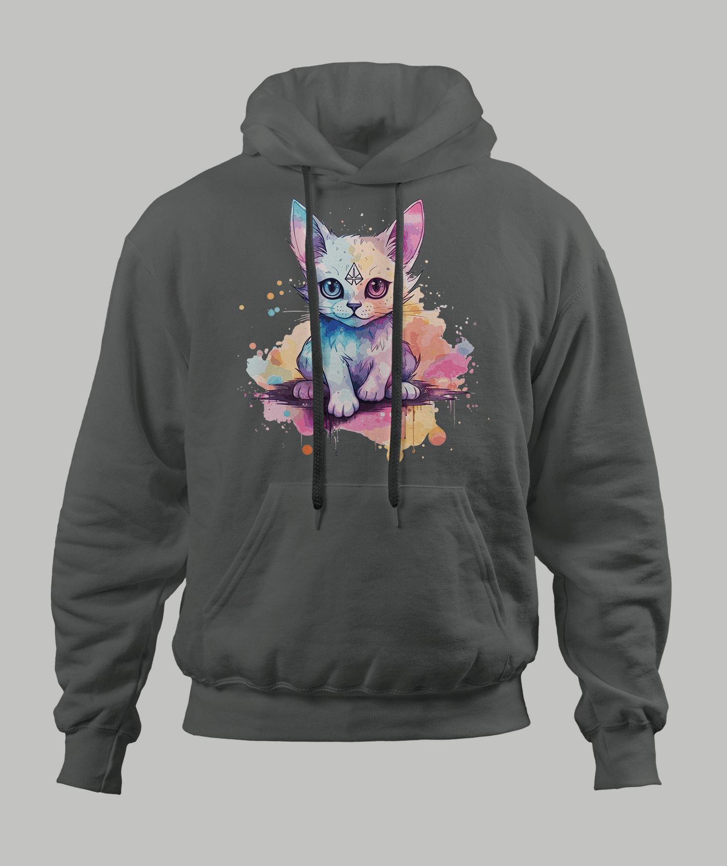 White Pastal Cat Hoodie