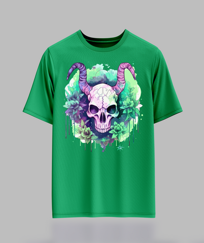 Pastal Skull With Horns T-Shirt