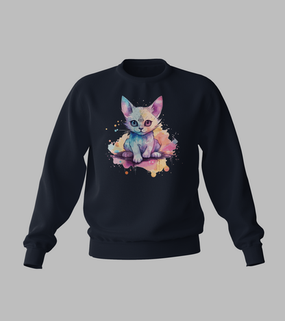 White Pastal Cat Sweater