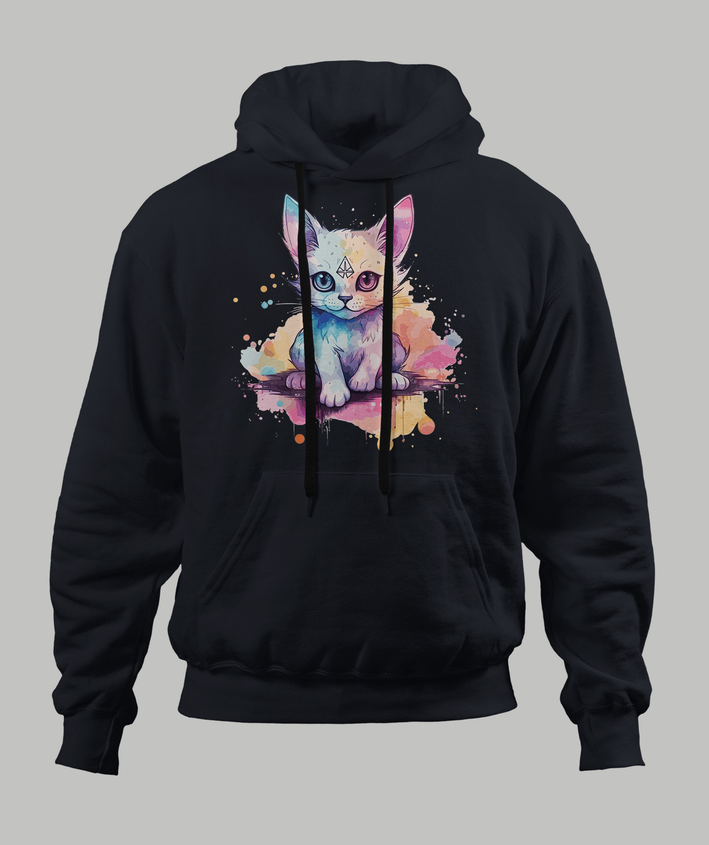 White Pastal Cat Hoodie