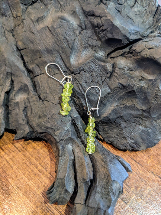 Peridot Chip Drop Earrings