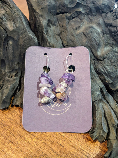 Amethyst Chip Drop Earrings