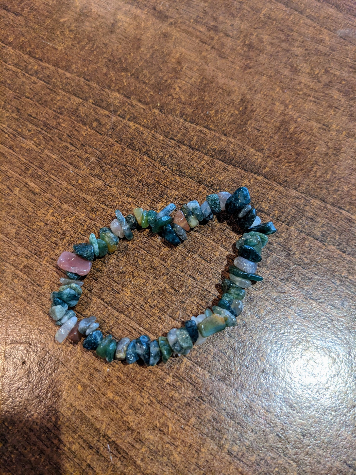 Moss Agate Chip Bracelet