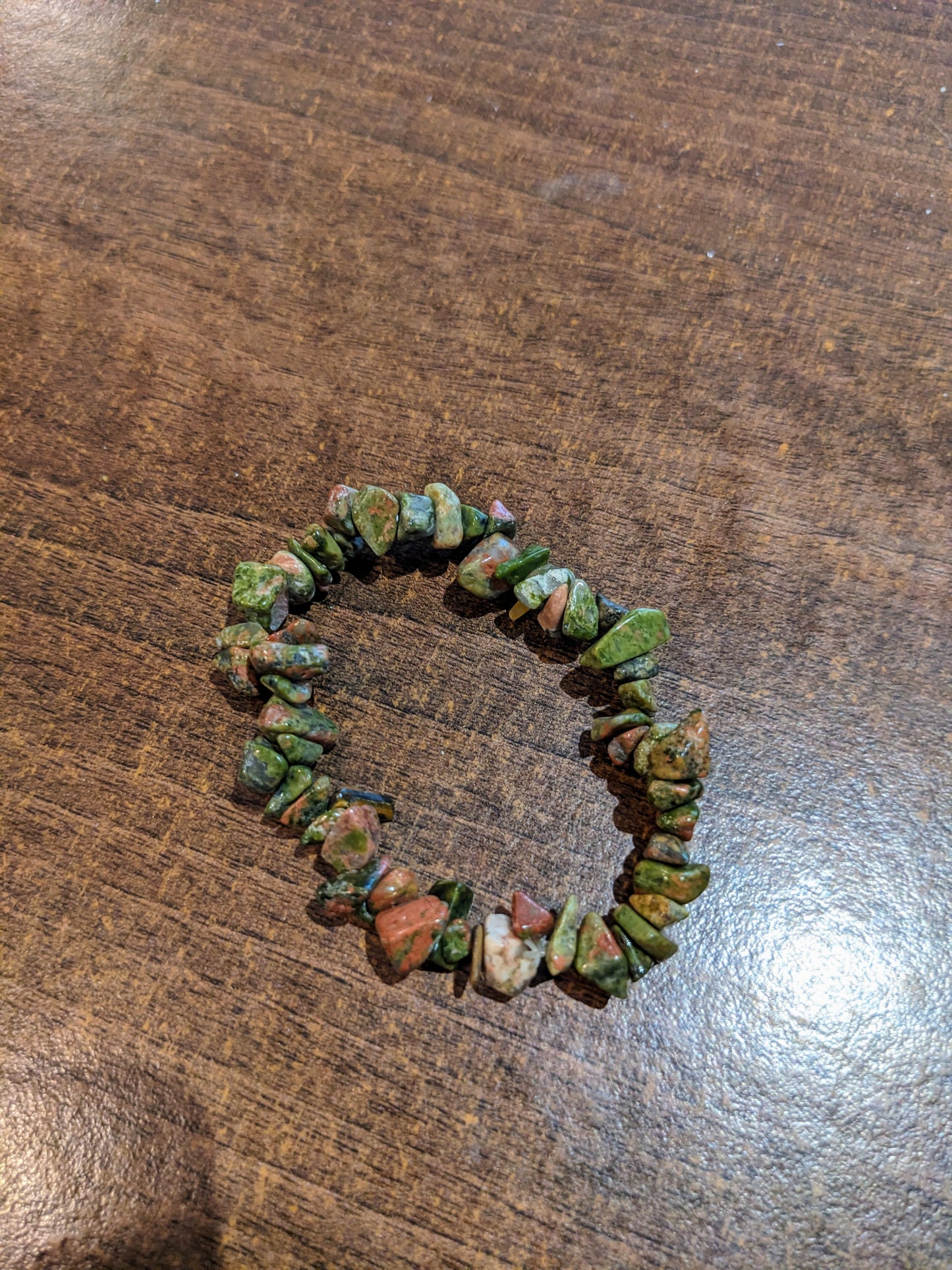 Unakite Chip Bracelet