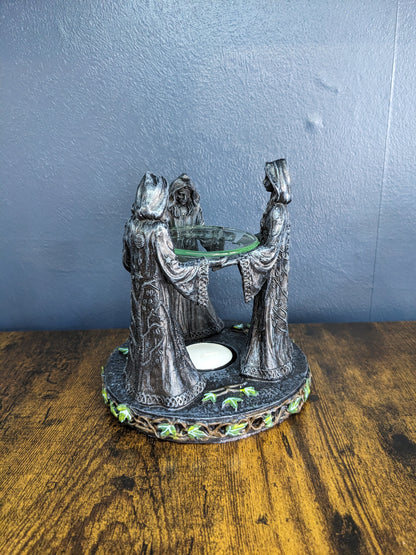 Pagan Magik Circle Triple Moon Oil Burner