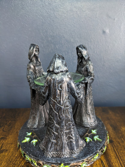 Pagan Magik Circle Triple Moon Oil Burner