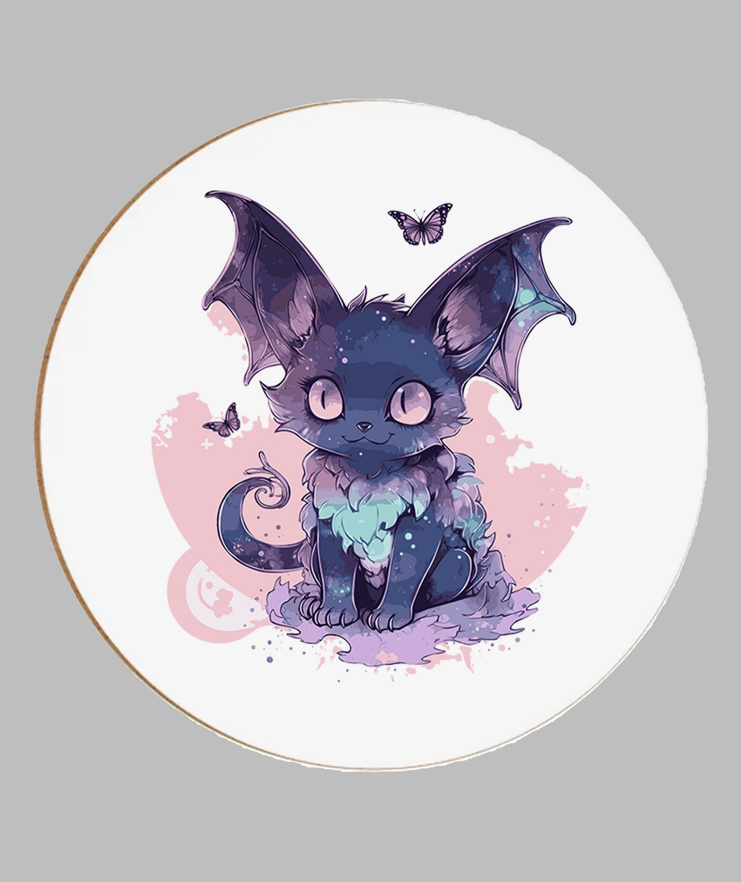 Pastal Cat Bat Coaster