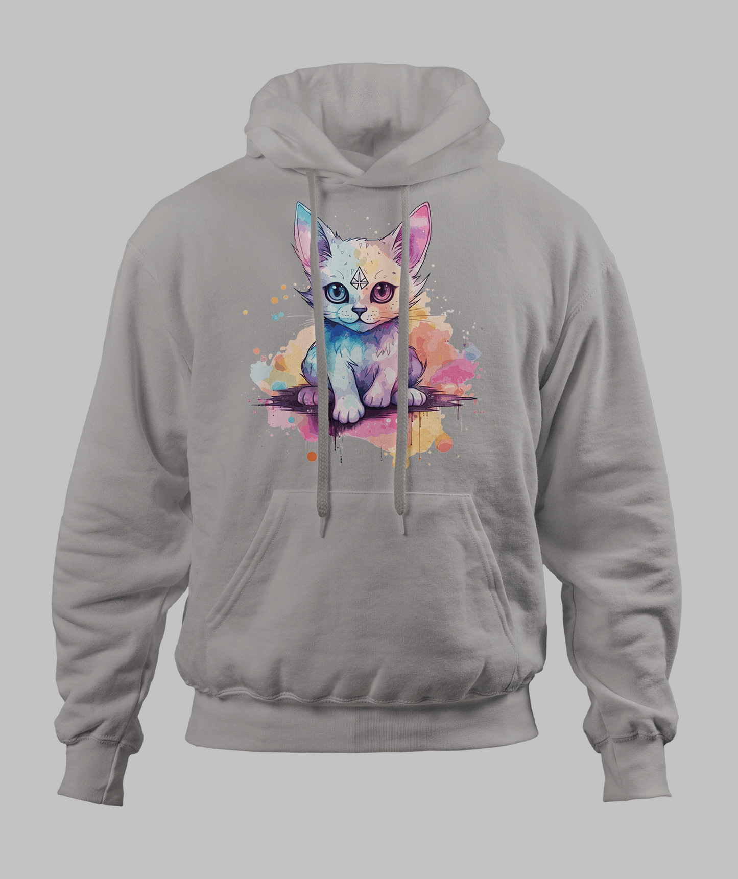 White Pastal Cat Hoodie