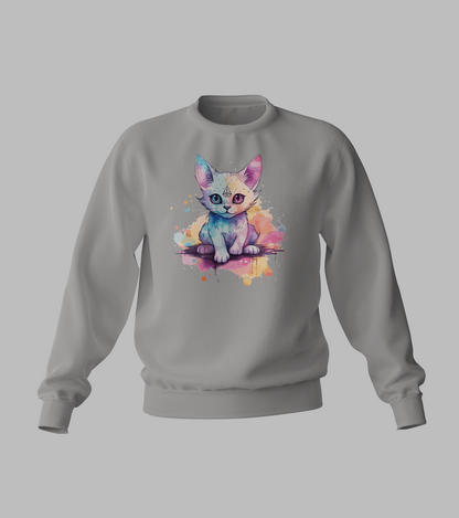 White Pastal Cat Sweater