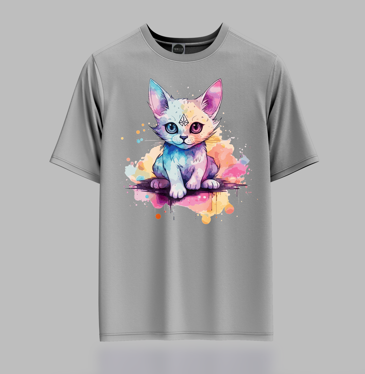 White Pastal Cat T-Shirt