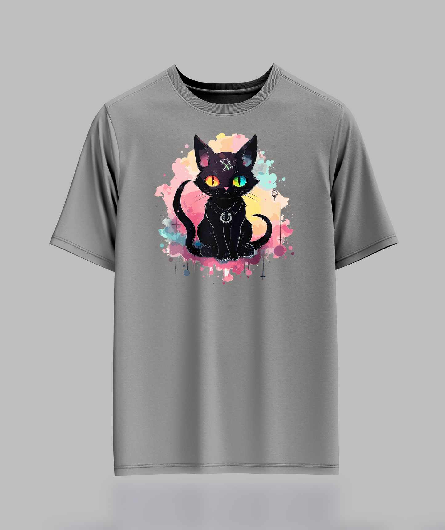 Black 2 Tail Pastal Cat T-Shirt