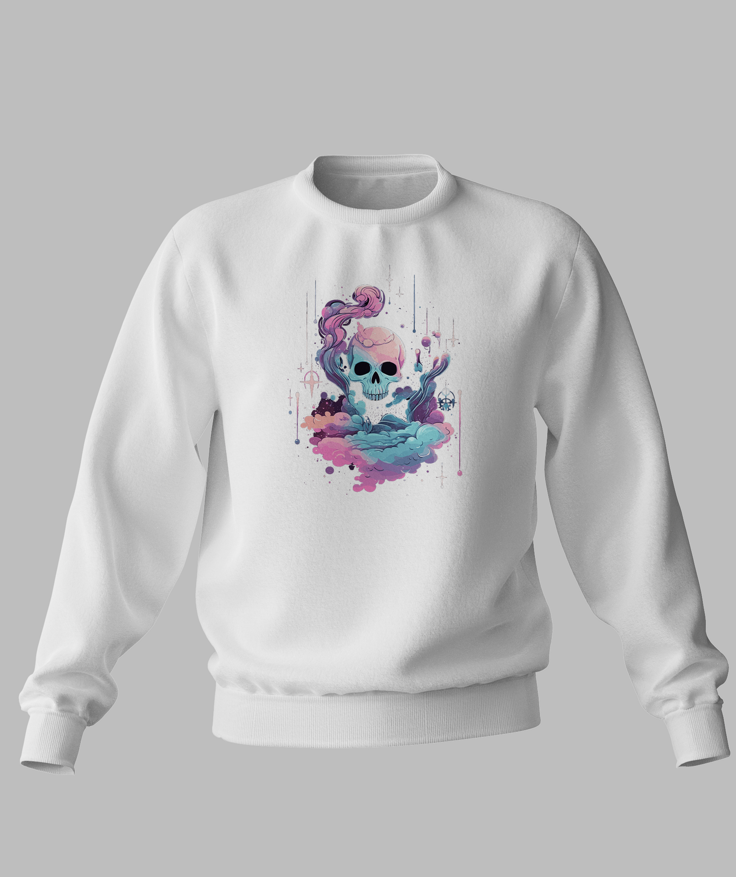 Pastal Cloudy Skull Sweater