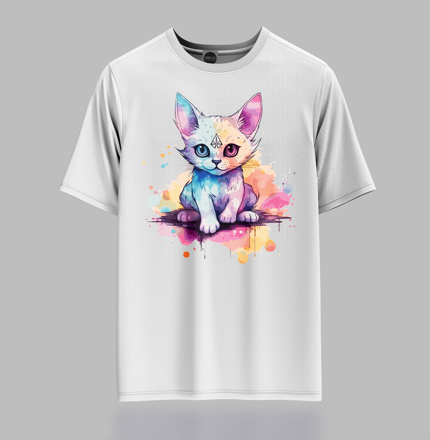 White Pastal Cat T-Shirt