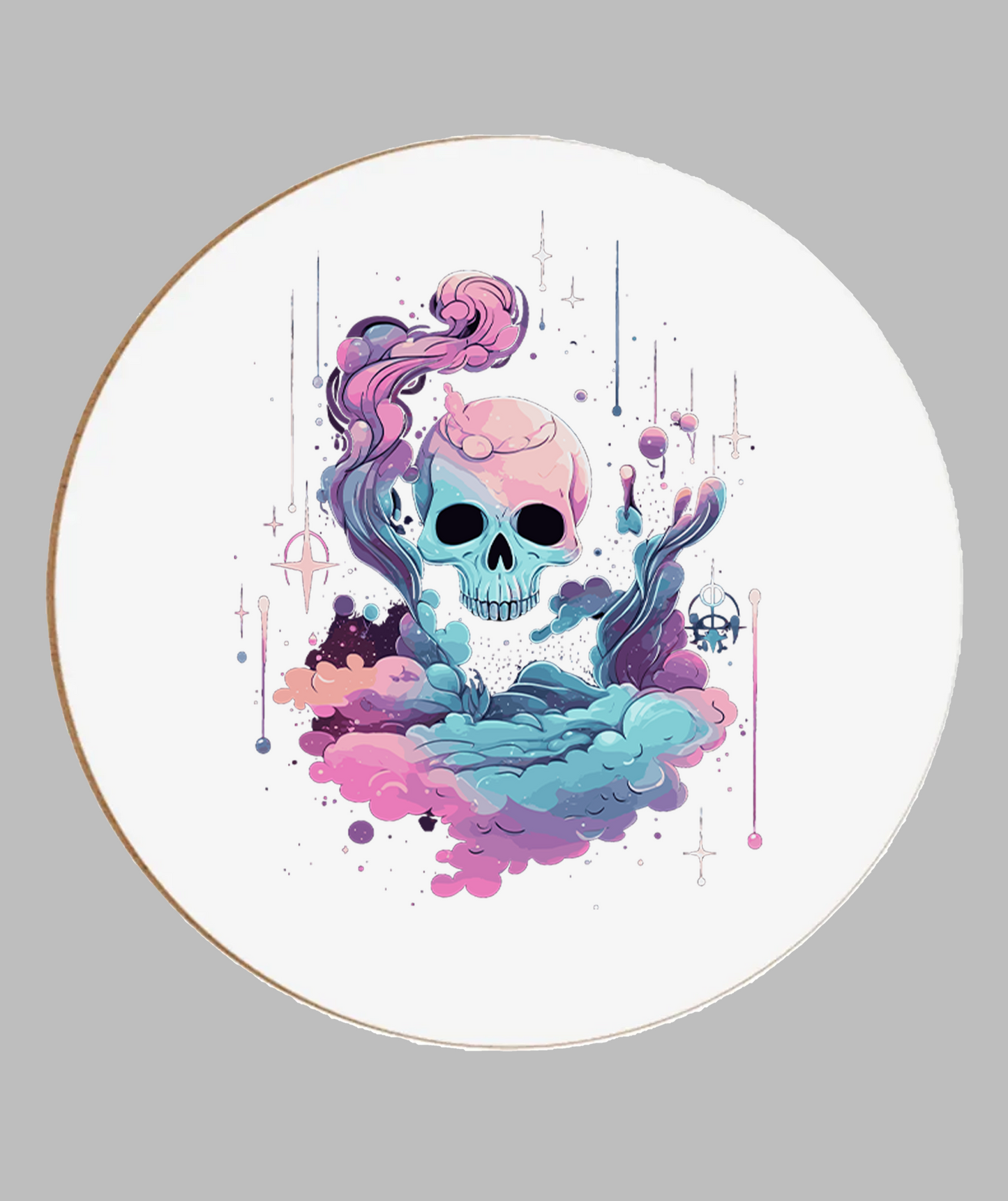 Pastal Wispy Skull Coaster