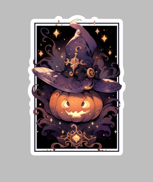 Witch Hat Pumpkin Sticker